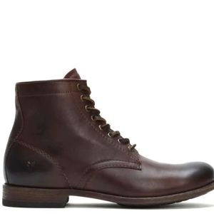 Frye Grant lace up boot, dark brown, men’s size 11. New in original box.